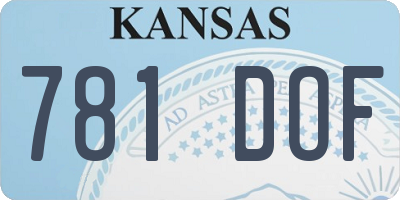 KS license plate 781DOF