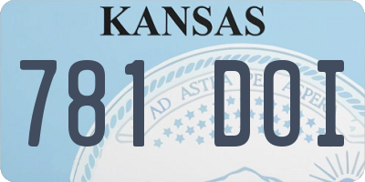 KS license plate 781DOI
