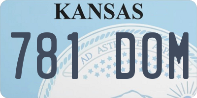 KS license plate 781DOM