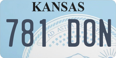 KS license plate 781DON