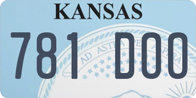 KS license plate 781DOO