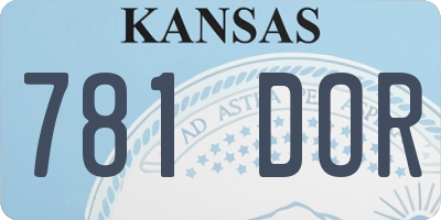 KS license plate 781DOR