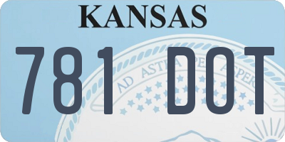 KS license plate 781DOT