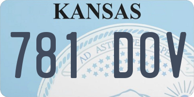 KS license plate 781DOV