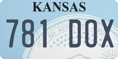 KS license plate 781DOX
