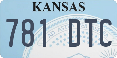 KS license plate 781DTC