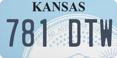KS license plate 781DTW