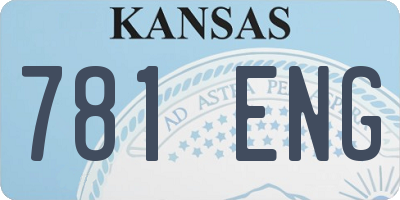 KS license plate 781ENG