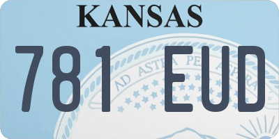 KS license plate 781EUD