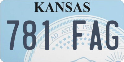 KS license plate 781FAG