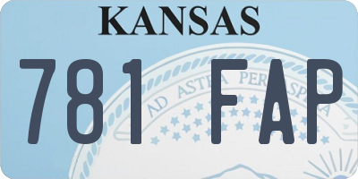 KS license plate 781FAP