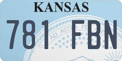 KS license plate 781FBN