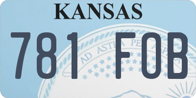 KS license plate 781FOB