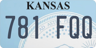 KS license plate 781FQQ
