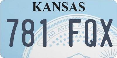 KS license plate 781FQX