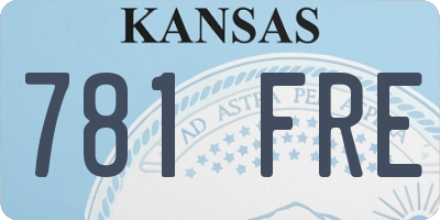 KS license plate 781FRE
