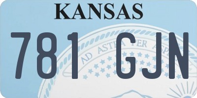 KS license plate 781GJN