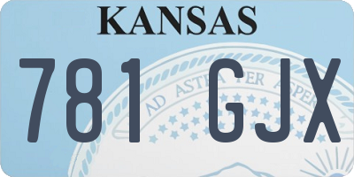 KS license plate 781GJX
