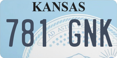 KS license plate 781GNK