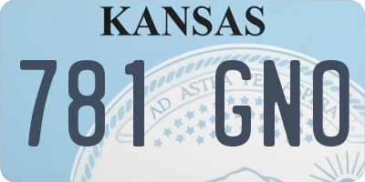 KS license plate 781GNO