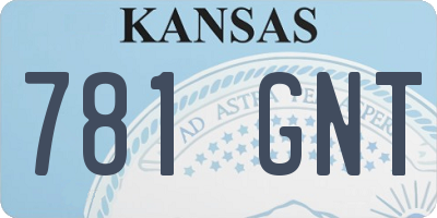 KS license plate 781GNT