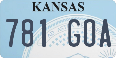 KS license plate 781GOA