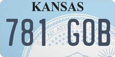 KS license plate 781GOB