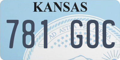 KS license plate 781GOC