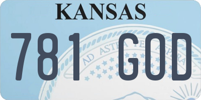 KS license plate 781GOD