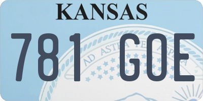 KS license plate 781GOE
