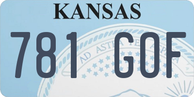 KS license plate 781GOF