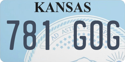 KS license plate 781GOG