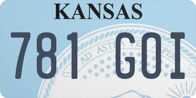 KS license plate 781GOI