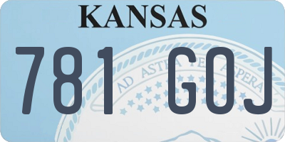 KS license plate 781GOJ