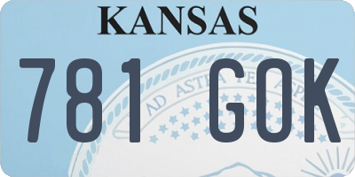 KS license plate 781GOK