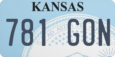 KS license plate 781GON
