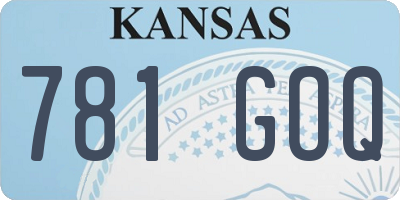 KS license plate 781GOQ