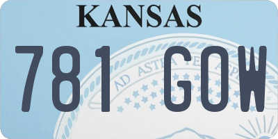 KS license plate 781GOW