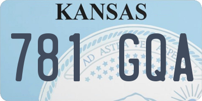 KS license plate 781GQA