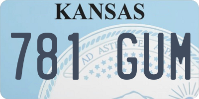KS license plate 781GUM