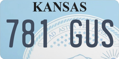 KS license plate 781GUS