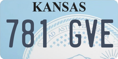 KS license plate 781GVE