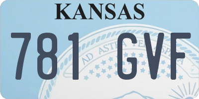 KS license plate 781GVF