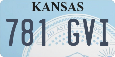 KS license plate 781GVI