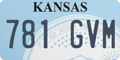 KS license plate 781GVM