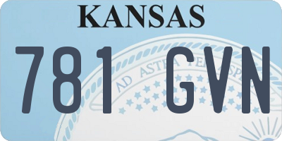 KS license plate 781GVN