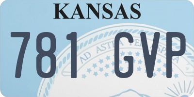 KS license plate 781GVP