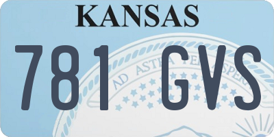 KS license plate 781GVS
