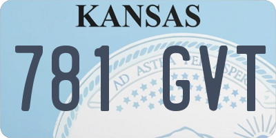 KS license plate 781GVT