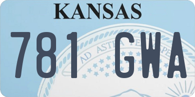 KS license plate 781GWA